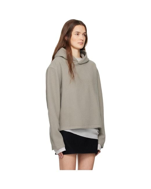 Rier Black Fleece Crop Hoodie