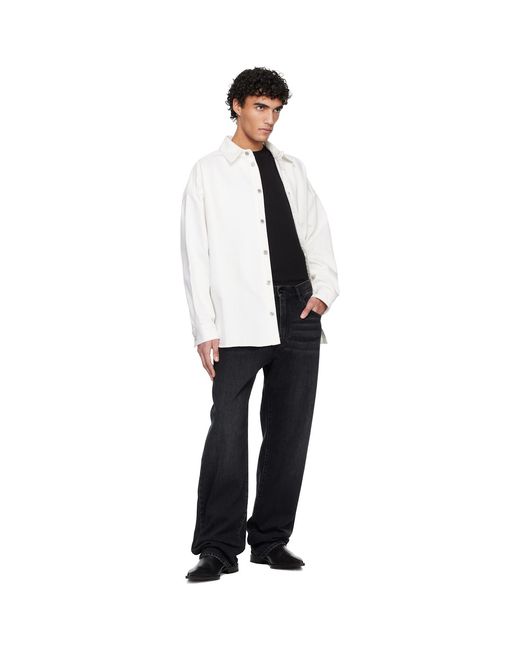Balmain White Off- Denim Overshirt for men