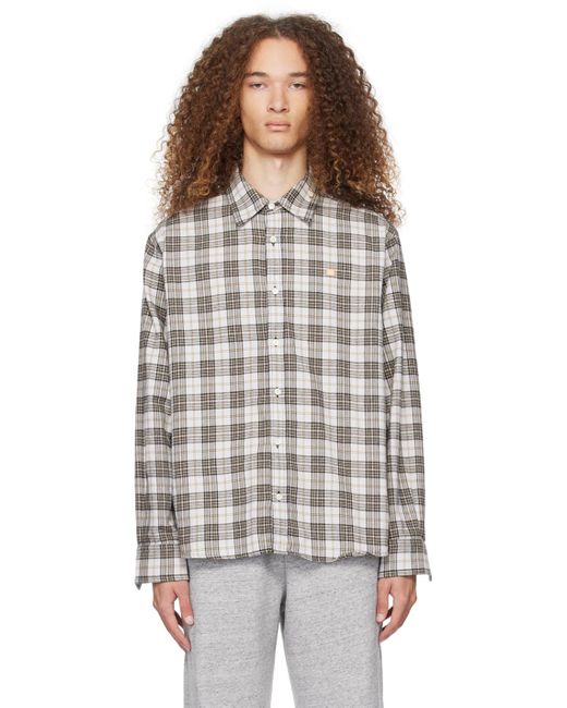 メンズ Acne ホワイト& ボタンアップシャツ Brown