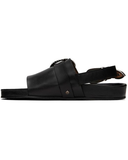 Toga Black Ssense Exclusive Leather Sandals