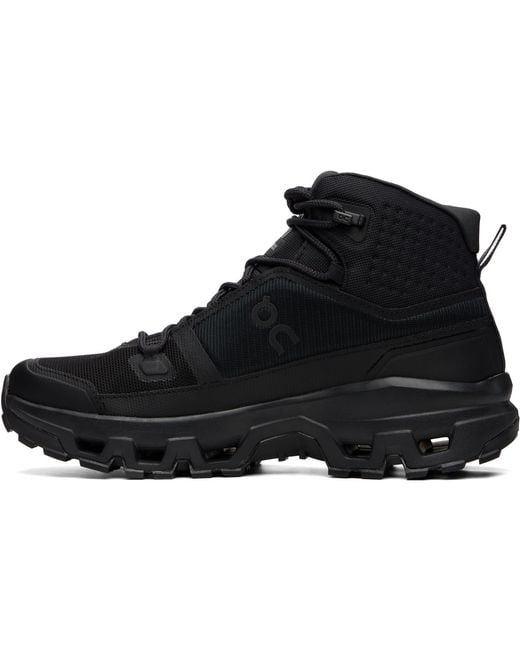 On Shoes Black Cloudrock Mid Waterproof Sneakers for men