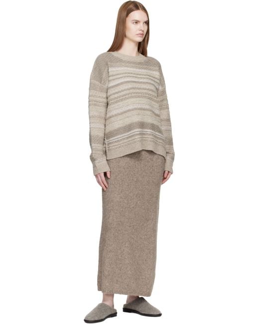 Lauren Manoogian Ssense限定 グレー ジャカード クルーネックセーター Natural