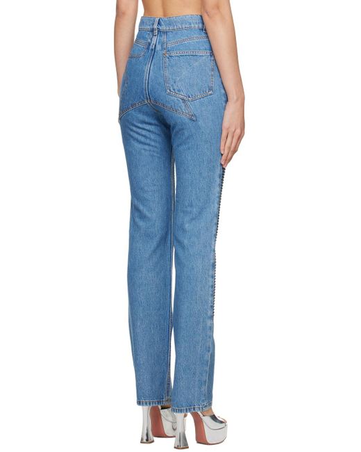 Area Blue Embellished Straight Leg Jeans