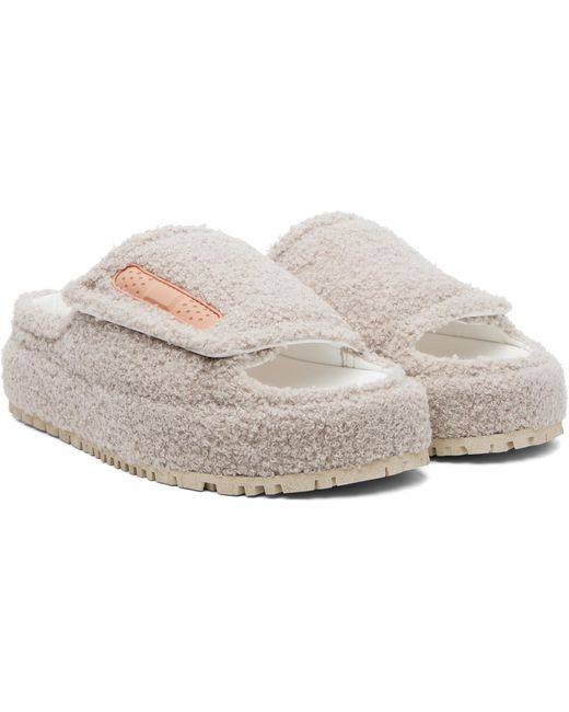 PDF Black Sherpa Fleece Sandals for men