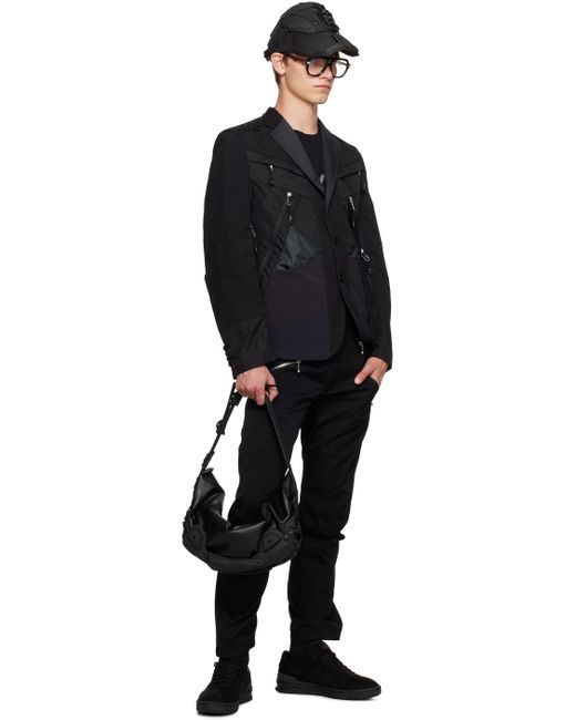 Junya Watanabe Black Paneled Blazer for men