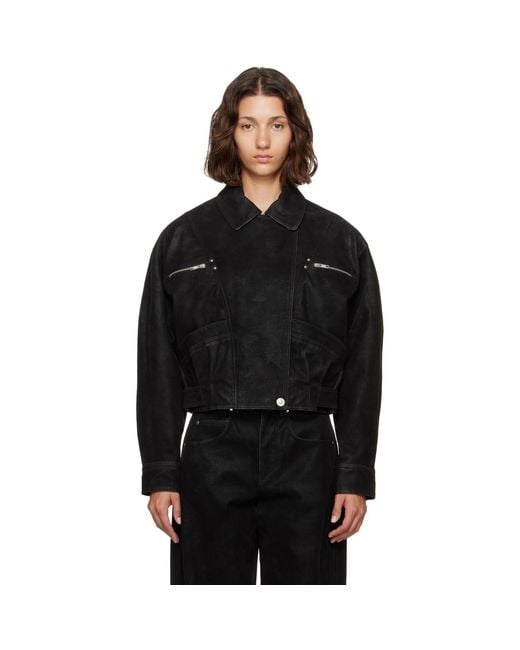 Isabel Marant Black Belma Faux-Suede Jacket