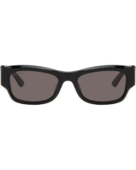 Balenciaga Black Rectangular Sunglasses for men