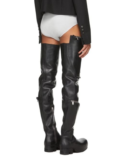 Rick Owens Black Bauhaus Ballast Thigh-high Boots for Men | Lyst