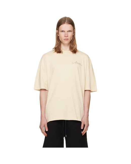 Amiri Natural Off- Ma Check Patch Skate T-Shirt for men