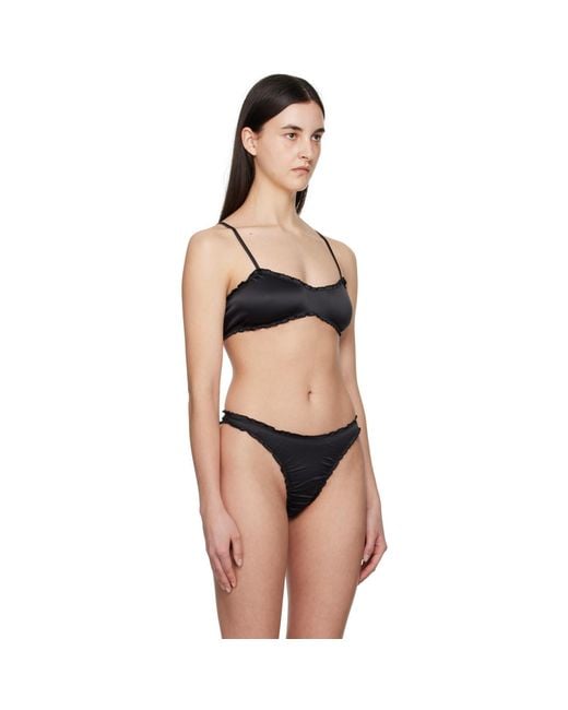 Shadowplay Black Ruffled Bra