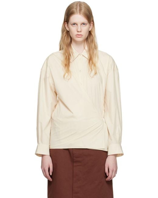 Lemaire Multicolor Off-white Straight Collar Twisted Shirt