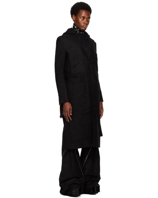 Rick Owens Black Fogpocket Lido Coat for men