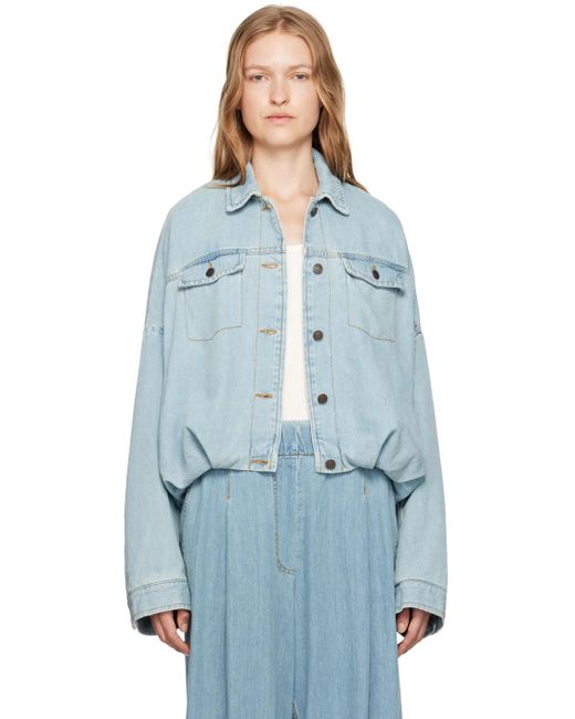 DRIES VAN NOTEN ブルーラウンドデニムジャケット