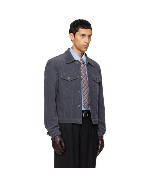TONYWACK Blue Washed Corduroy Type-3 Trucker Jacket for men