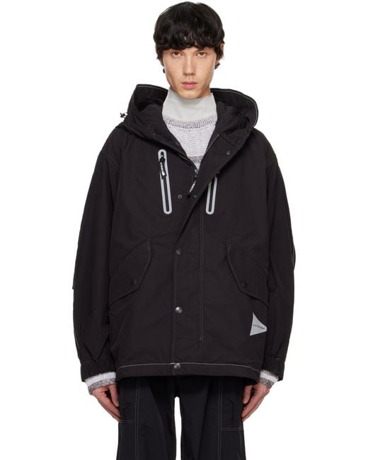 メンズ And Wander Octa フィッシュテール ジャケット Black