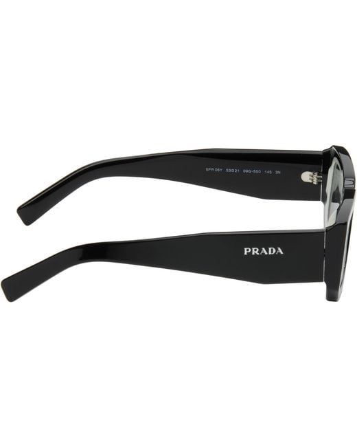 Prada Black Square Acetate Chunky Sunglasses for men