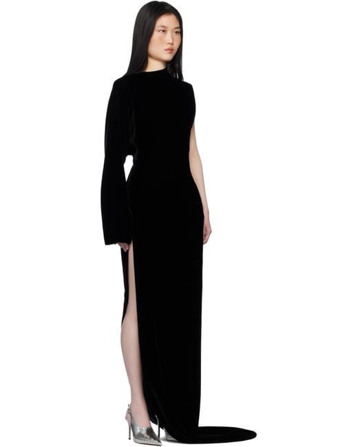 Alaïa ブラック ベルベット マキシドレス Black