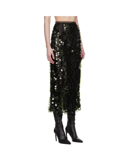 16Arlington Black Dia Sequin Midi Skirt