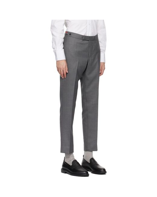 Thom Browne Gray Low-rise Trousers for men
