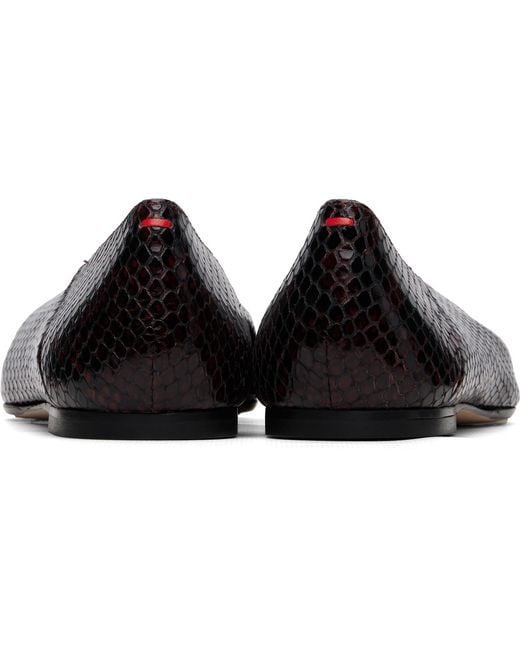 Aeyde Black Burgundy Moa Pointed-Toe Ballerina Flats