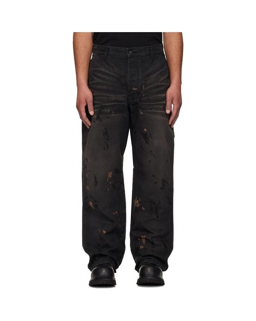 ALEXANDER DIGENOVA Black Underground Painter Trousers for men