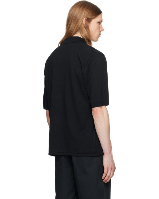 Norse Projects Black Rollo Cotton Linen S/S Shirt for men