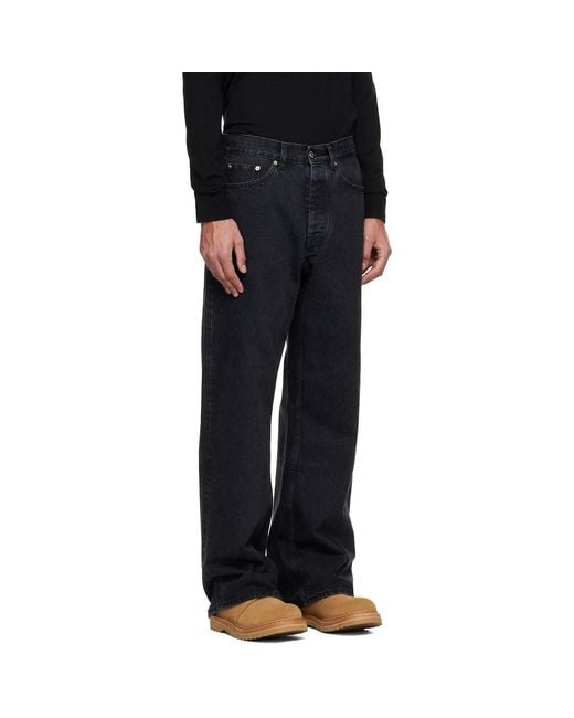 Hope Black Wide-Leg Skid Jeans for men