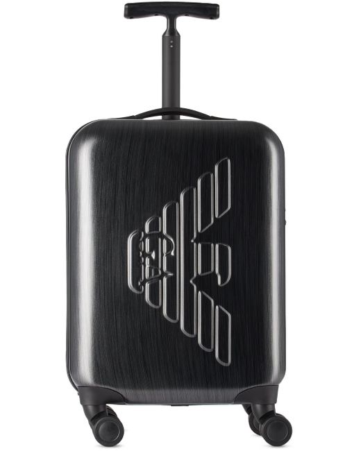 Valise de cabine grise à logo gaufré Emporio Armani pour homme en coloris Black