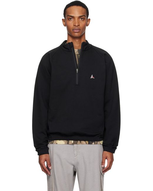 Roa Black Heavy Half Zip Sweatshirt for men