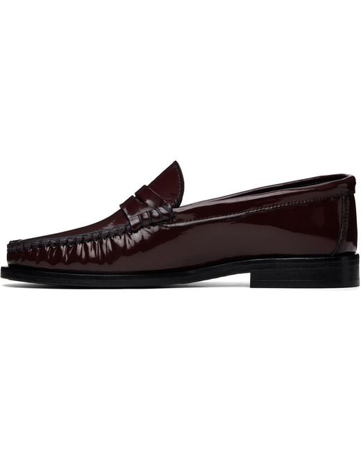 Aeyde Brown Burgundy Terry Polido Loafers