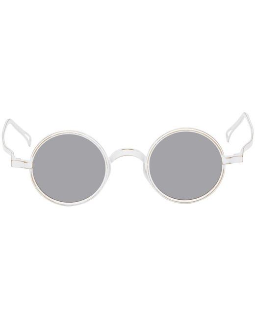 Rigards White Uma Wang Edition 'the Victorian' Sunglasses for men