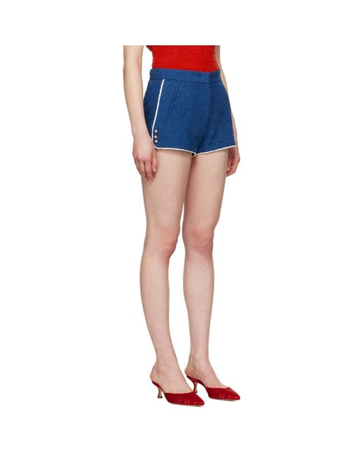 MSGM Blue Cotton Shorts