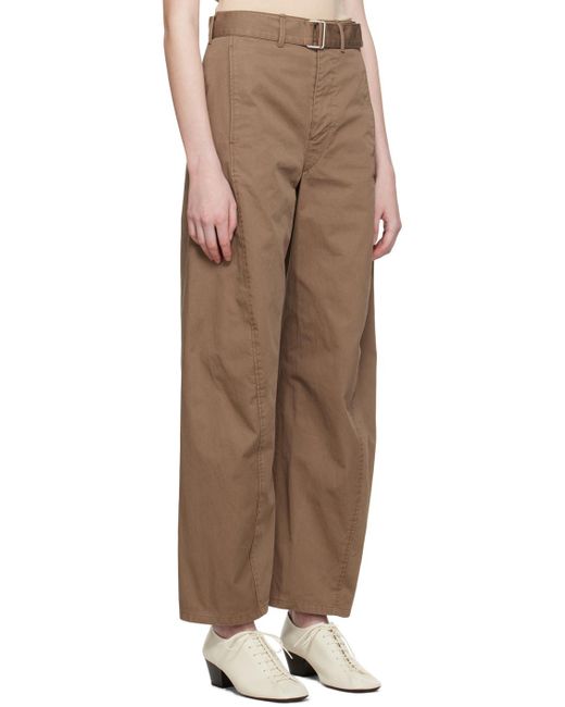 Lemaire Brown Light Belt Twisted Trousers