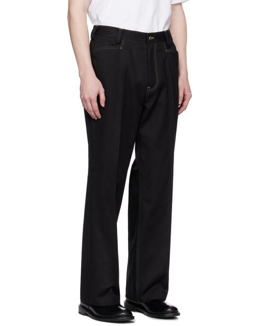 Second/Layer Black Angel Trousers for men