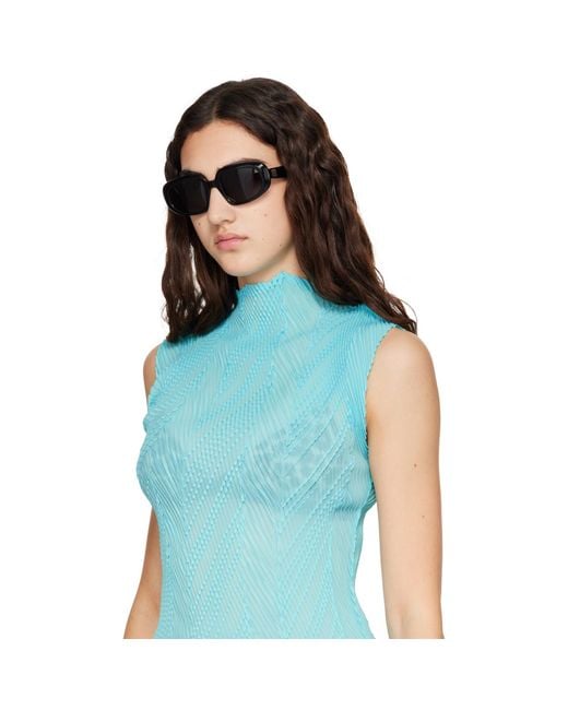 Loewe Gray Mini Anagram Steps Rectangular Sunglasses