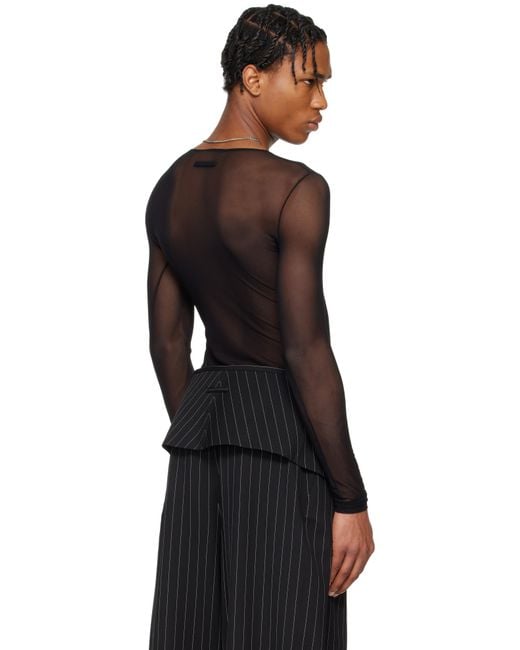 Jean Paul Gaultier Black 'The Flocked Tattoo Ruban' T-Shirt for men