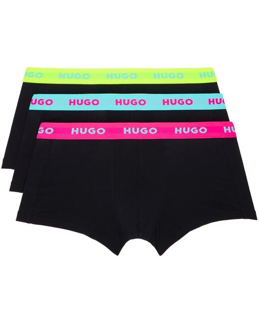 HUGO Three-pack Black Boxer Briefs for men