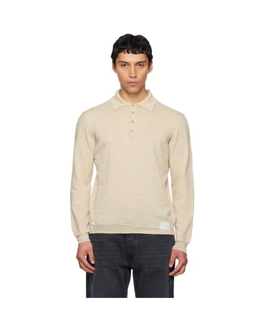 Maison Margiela Black Off Patchwork Knit Polo for men