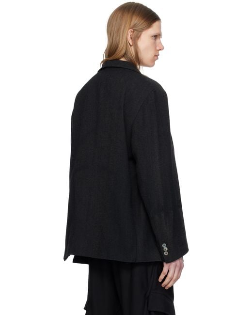 JiyongKim Black Sun-Bleached Tailored Blazer for men