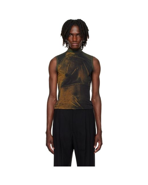 Jean Paul Gaultier Black Ssense Exclusive Khaki & High Neck Printed Water Tank Top for men