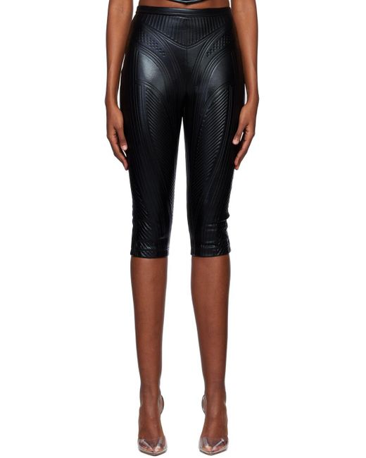 Mugler Black Embossed leggings Lyst