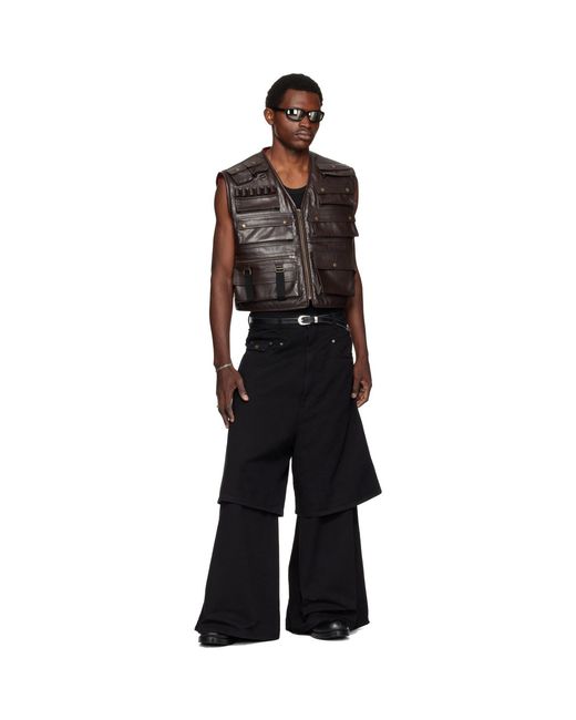 Lu'u Dan Black Double-Deck Denim Jeans for men