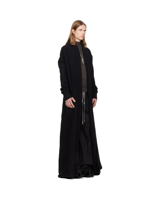 Rick Owens Black Tower Dafne Robe Cardigan for men