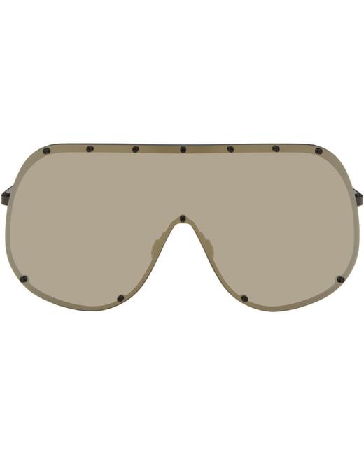 Rick Owens Black Temple Mask Sunglasses for men