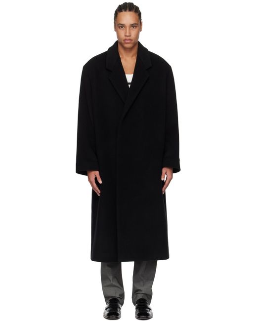 Fear Of God Black Melton Wool Coat for men