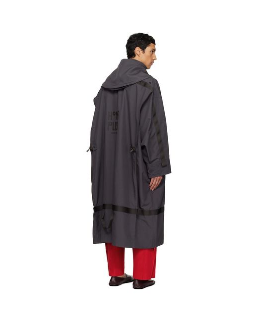 Homme Plissé Issey Miyake Black Carrier Carried Coat for men