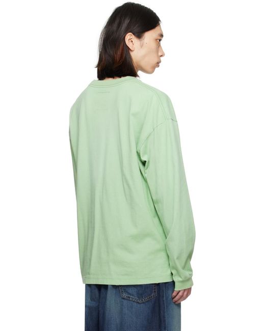 Maison Mihara Yasuhiro Green Miharayasuhiro Smily Face Long Sleeve T-shirt for men