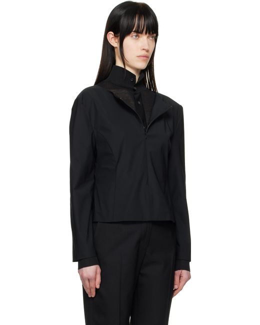 Amomento ブラック ボートネック 2Way トップス Black