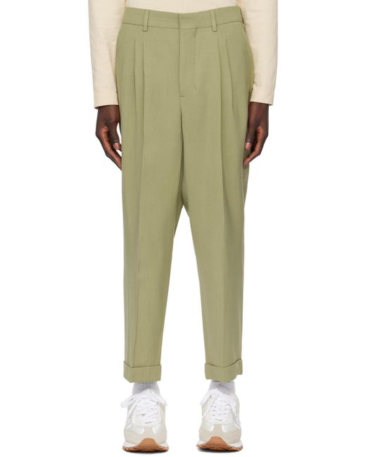 AMI Green Carrot-fit Trousers for men