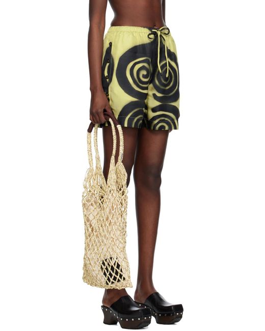 Nanushka layered seersucker shorts - Brown
